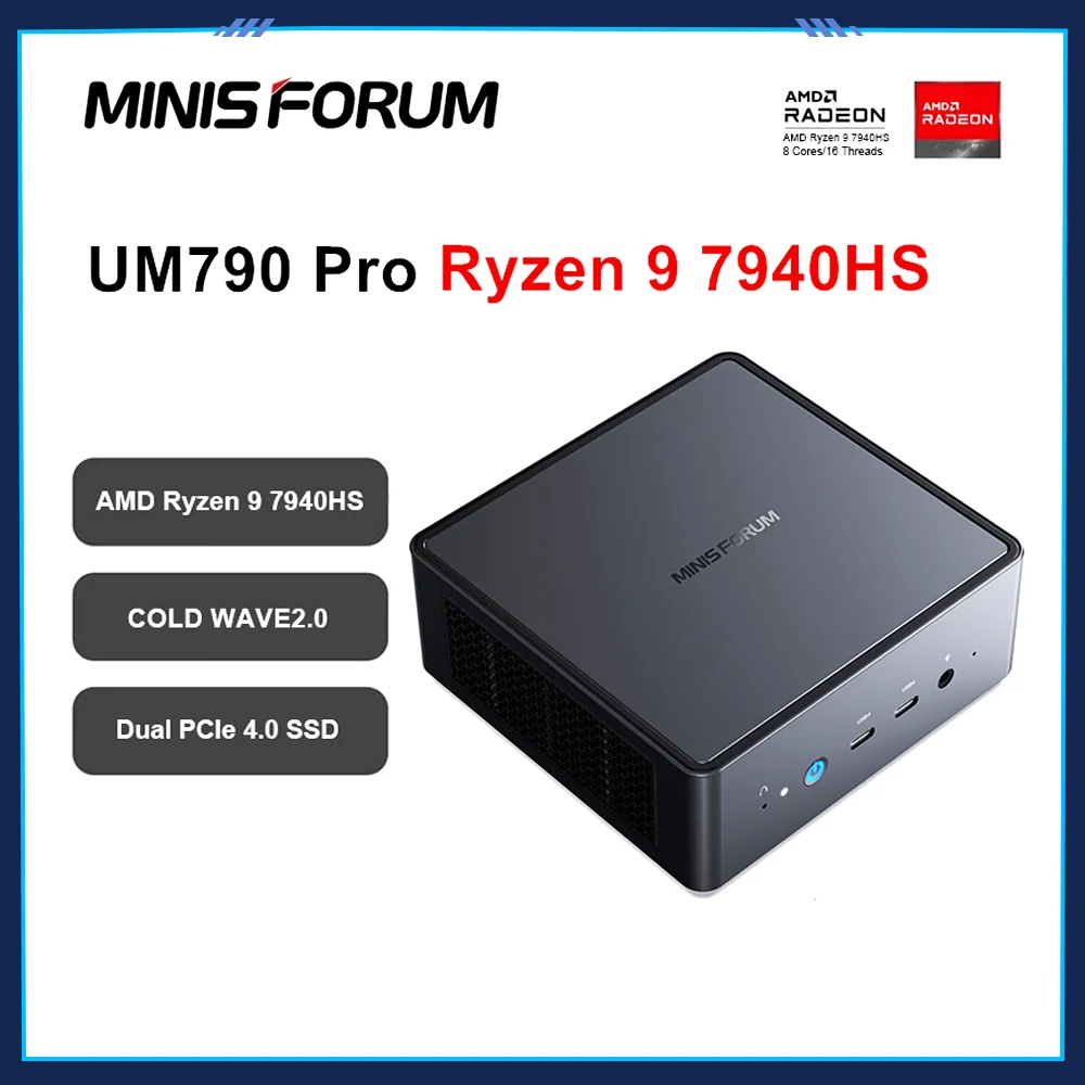MINISFORUM UM790 Pro Gaming AMD Ryzen 9 7940HS 2*DDR5 5600MHz Cold Wave 2.0 Dual PCIE4.0 WiFi6E Win11 Desktop Computer Mini PC
MINISFORUM UM790 Pro Gaming AMD Ryzen 9 7940HS 2*DDR5 5600MHz Cold Wave 2.0 Dual PCIE4.0 WiFi6E Win11 Desktop Computer Mini PC