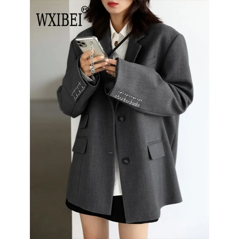 WXIBEI Women's Office Lady Blazer Cuff Embroidery Wide Shoulder Twill Suit Women's Autumn Ladies Outerwear Stylish Tops FC810
WXIBEI Women's Office Lady Blazer Cuff Embroidery Wide Shoulder Twill Suit Women's Autumn Ladies Outerwear Stylish Tops FC810