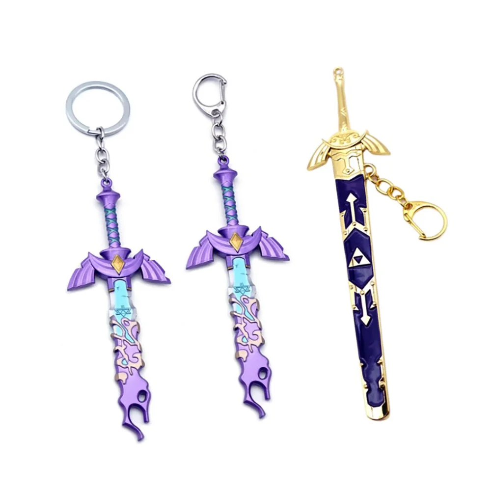 

Game Keychain History of Master Sword Key Chain Keyring Men Keychains Accessories Key Ring Pendant llaveros