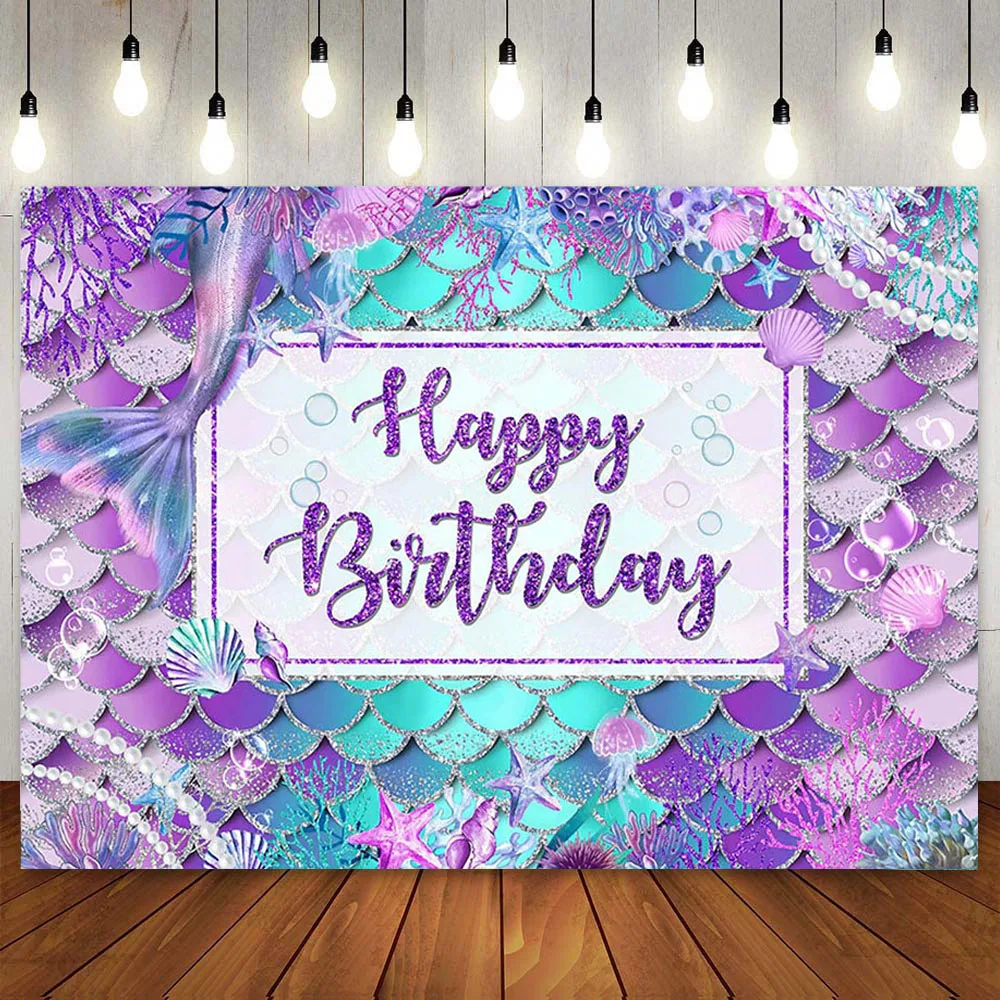 Mermaid Birthday Backdrop Glitter Scales for 1st First Kids Girls Princess Baby Shower Party Banner Decor Sign Background Purple
Mermaid Birthday Backdrop Glitter Scales for 1st First Kids Girls Princess Baby Shower Party Banner Decor Sign Background Purple