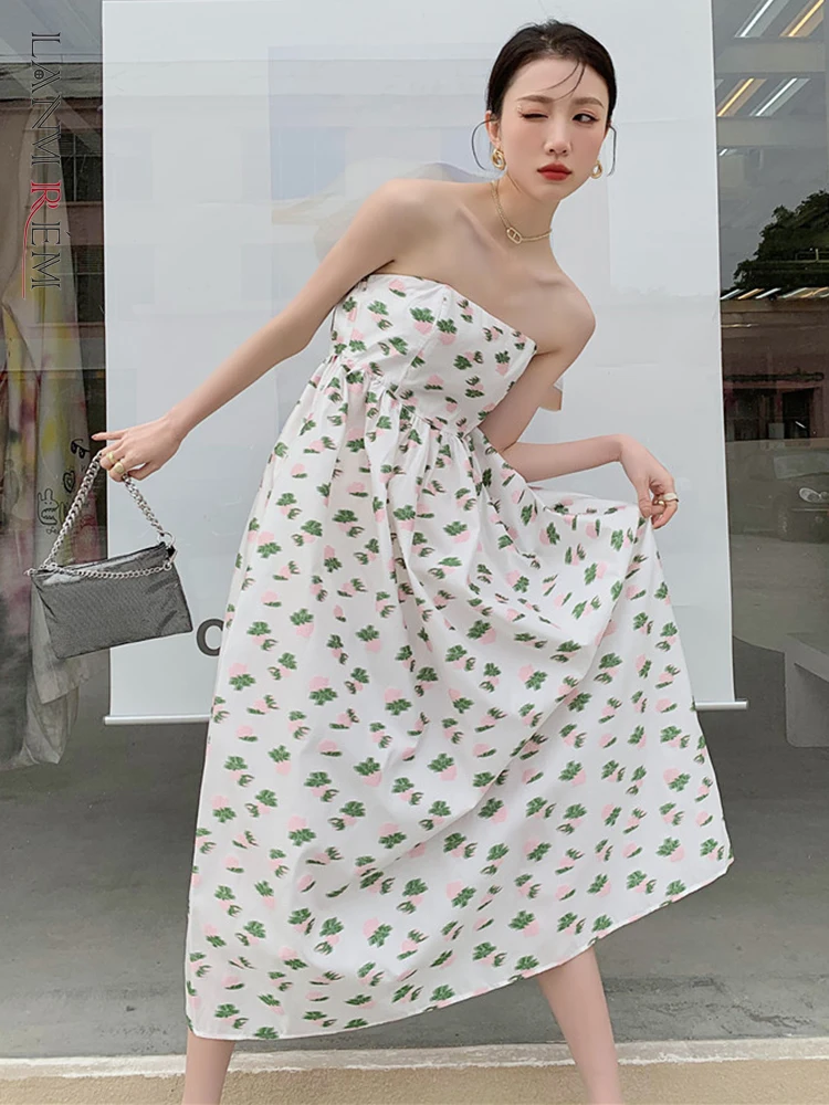 Женское Пышное Платье LANMREM, без бретелек, с цветочным принтом, с вырезом лодочкой, с открытыми плечами, 2022, летняя женская модная одежда 2R1918 
Женское Пышное Платье LANMREM, без бретелек, с цветочным принтом, с вырезом лодочкой, с открытыми плечами, 2022, летняя женская модная одежда 2R1918