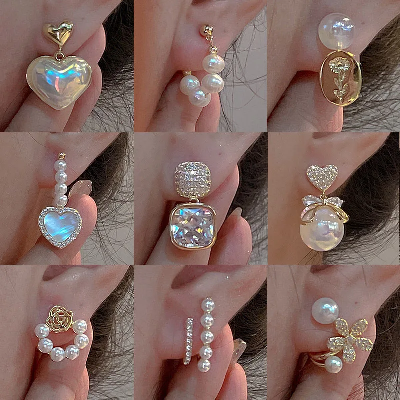 Elegant Pearl Earrings for Women Long Dangle Earrings Resin Crystal Heart Flower Charms Drop Earrings Party Fashion Jewelry
Elegant Pearl Earrings for Women Long Dangle Earrings Resin Crystal Heart Flower Charms Drop Earrings Party Fashion Jewelry