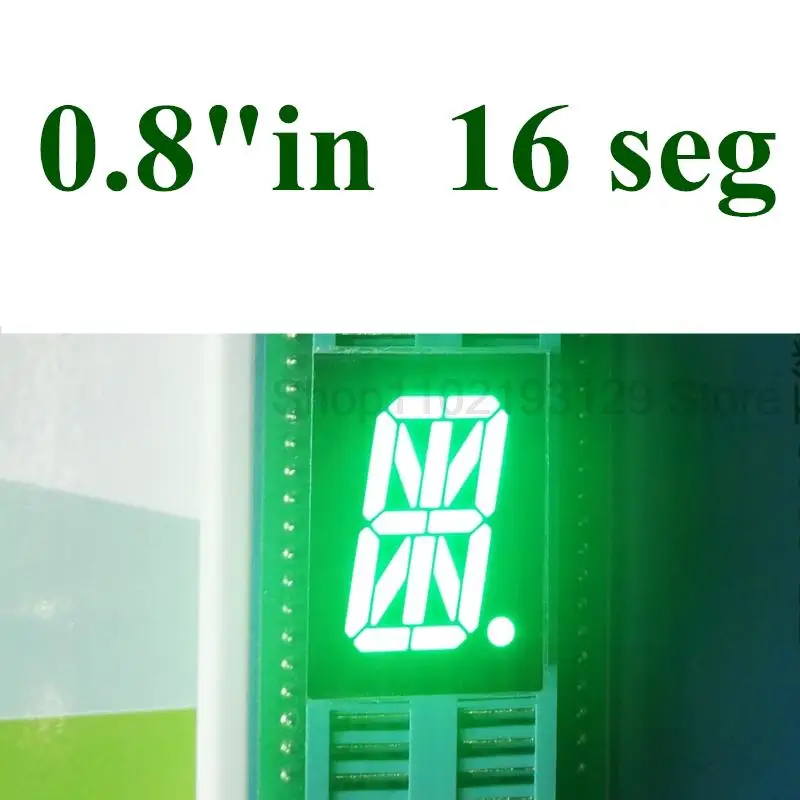 

Дисплей 0,8 дюйма 27,7 дюйма с 16 зелеными сегментами, 0,8x20 мм, дюйма, цифровая трубка, общий анод/катод