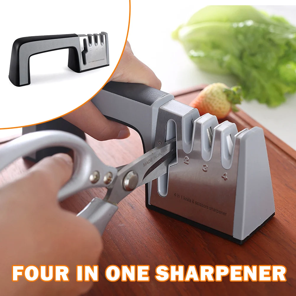 Knife Sharpener 4 Stages Kitchen Knife Sharpening Tool Quick Sharpening Stone Professional Stainless Steel Chef Accessories Tool
Knife Sharpener 4 Stages Kitchen Knife Sharpening Tool Quick Sharpening Stone Professional Stainless Steel Chef Accessories Tool