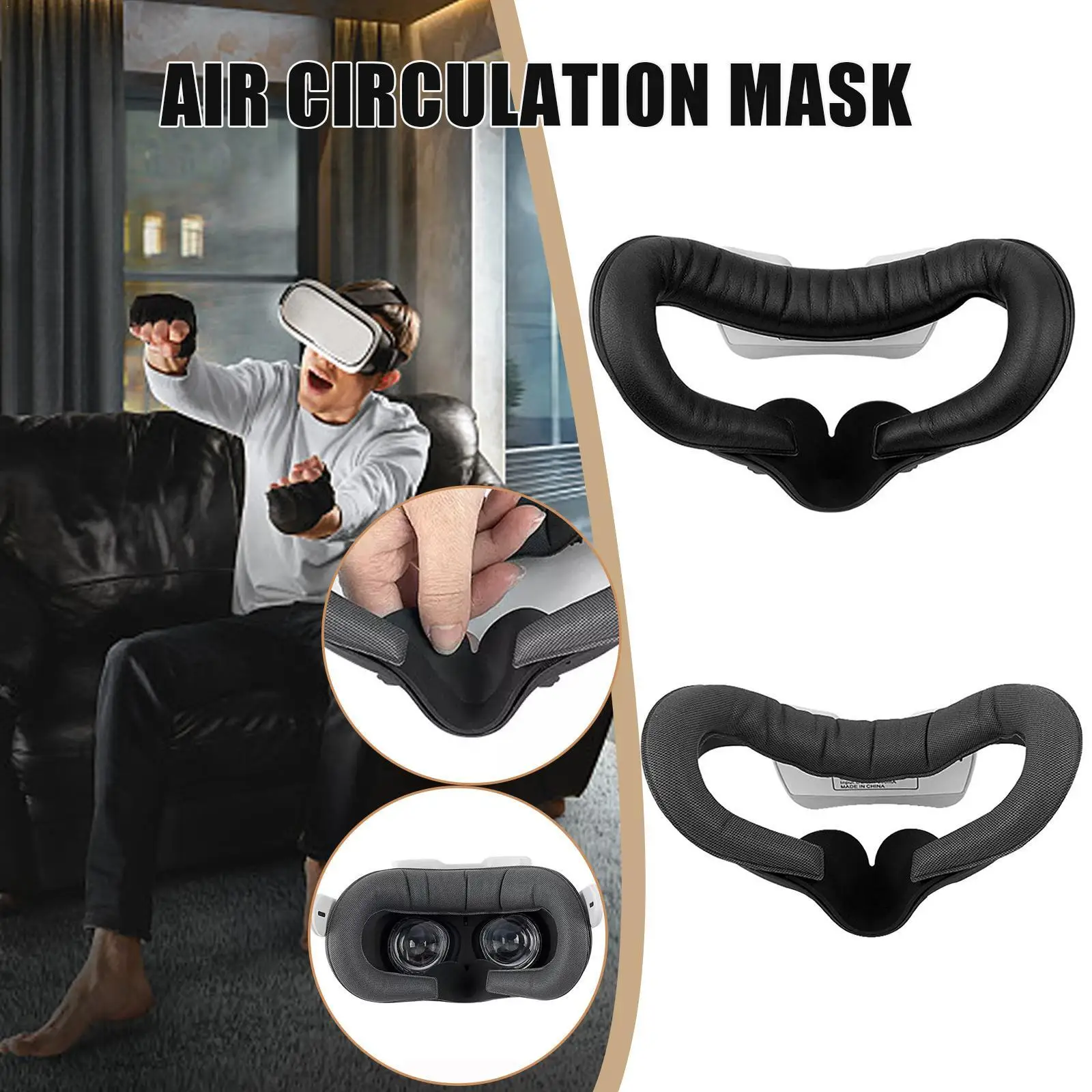 VR Air Circulation Mask For Oculus Quest 2 With Micro-turbo Fans Shading Relieve Fogging Type-C Charging VR Accessories
VR Air Circulation Mask For Oculus Quest 2 With Micro-turbo Fans Shading Relieve Fogging Type-C Charging VR Accessories