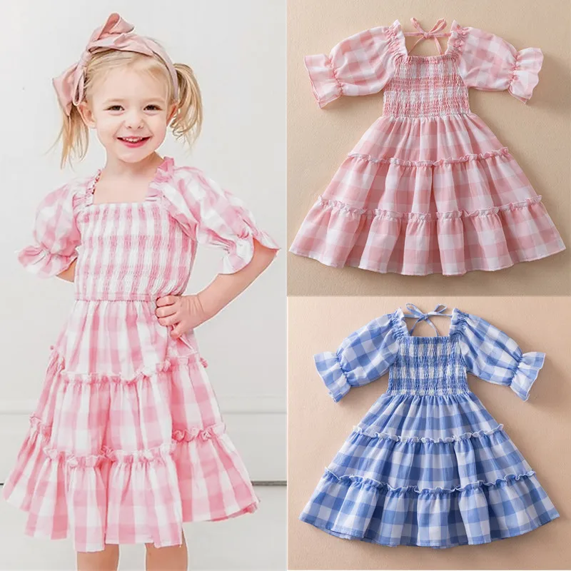 Girls Plaid Princess Dress Kids Summer Casual Ruffle Cotton Blend Clothes For 3-8 Years Girls Children Birthday Party Costume
Girls Plaid Princess Dress Kids Summer Casual Ruffle Cotton Blend Clothes For 3-8 Years Girls Children Birthday Party Costume