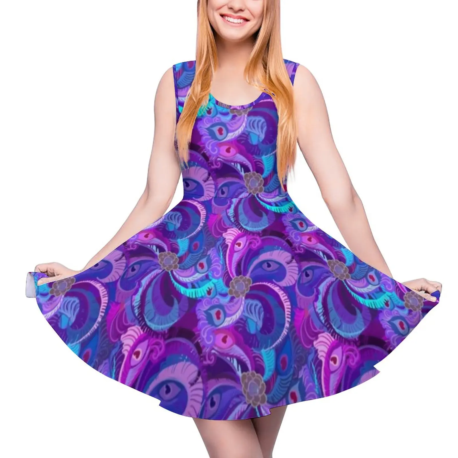 Peacock Design Dress Abstract Feather Print Kawaii Dresses Sleeveless Casual Skate Dress Female Print Vestidos Gift
Peacock Design Dress Abstract Feather Print Kawaii Dresses Sleeveless Casual Skate Dress Female Print Vestidos Gift
