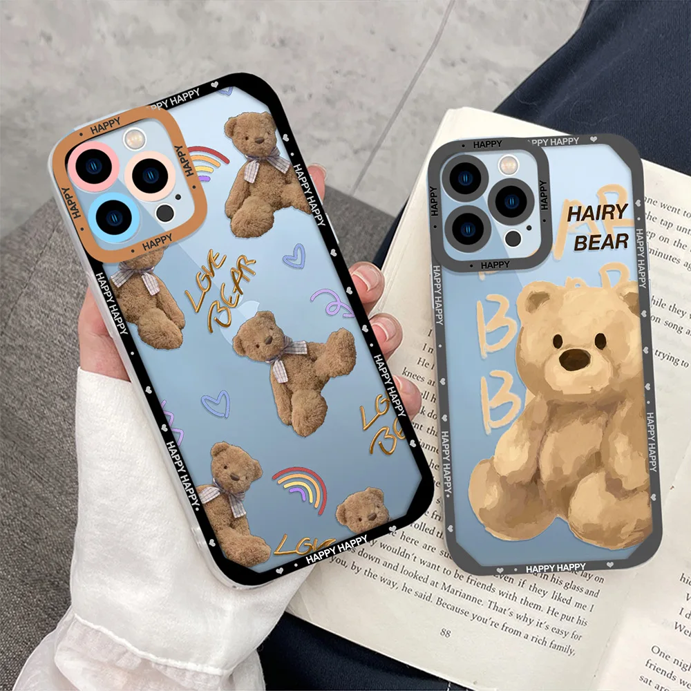 Cute Hairy Bear Transparent Case for IPhone 13 11 12 Pro Max Mini X XR XS Max 7 8 Plus SE 2020 Lens Protection Clear Soft Cover 
Cute Hairy Bear Transparent Case for IPhone 13 11 12 Pro Max Mini X XR XS Max 7 8 Plus SE 2020 Lens Protection Clear Soft Cover