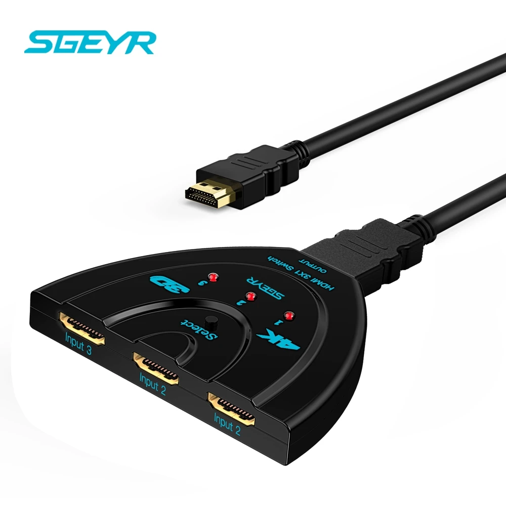 SGEYR HDMI Video Switch 3x1 HDMI Switcher Pigtail Selector Support 4Kx2K HD Audio and HDCP HDMI-Compliant Switches 3 x 1
SGEYR HDMI Video Switch 3x1 HDMI Switcher Pigtail Selector Support 4Kx2K HD Audio and HDCP HDMI-Compliant Switches 3 x 1