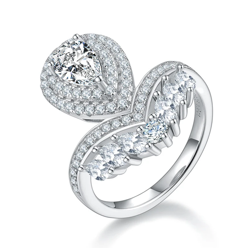 BOEYCJR 925 Роскошный дизайн короны красочный 1ct грушевидная огранка Муассанит VVS помолвка искусство для женщин 
BOEYCJR 925 Роскошный дизайн короны красочный 1ct грушевидная огранка Муассанит VVS помолвка искусство для женщин