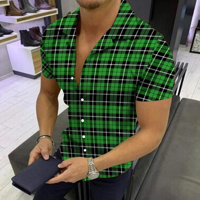 2023 New Men's Shirt 3D Digital Plaid Short-sleeved Shirt Men's Beach Independent Station Men's Shirt Hawaiian
2023 New Men's Shirt 3D Digital Plaid Short-sleeved Shirt Men's Beach Independent Station Men's Shirt Hawaiian