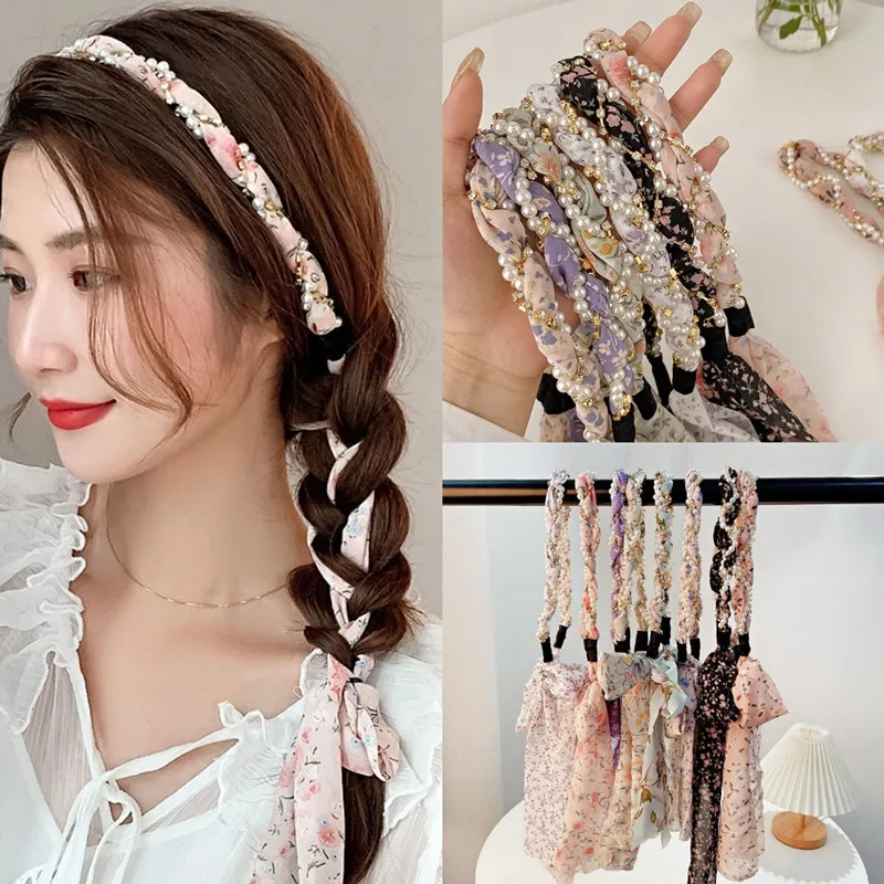 Floral Ribbon Headband Women Girls Fashion Pearl Hairband Headband Sweet Floral Pearl Ribbon Hairpins Headwear Hair Accessories
Floral Ribbon Headband Women Girls Fashion Pearl Hairband Headband Sweet Floral Pearl Ribbon Hairpins Headwear Hair Accessories