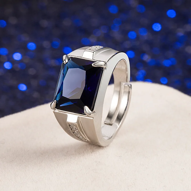 Trendy Men Rings Geometric Emerald Sapphire Gemstone Zircon Jewelry Accessory for Male Engagement Wedding Party Gifts
Trendy Men Rings Geometric Emerald Sapphire Gemstone Zircon Jewelry Accessory for Male Engagement Wedding Party Gifts