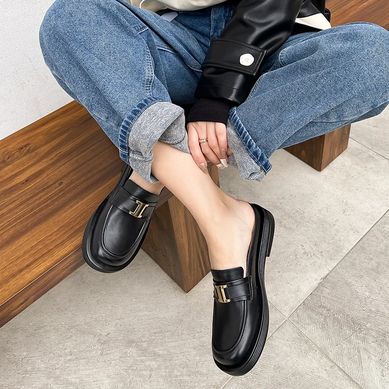 2022 new spring summer platform mules shoes women genuine leather round toe leisure bottom no heel half slippers casual slides
2022 new spring summer platform mules shoes women genuine leather round toe leisure bottom no heel half slippers casual slides