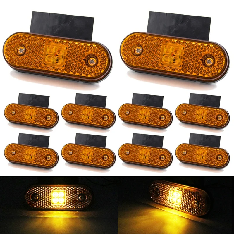 10Pcs 4 LED 24V Side Marker Light Turn Signal Rear Tail Clearance Lamp For Car Truck Tractor RV Trailer Pickup
10Pcs 4 LED 24V Side Marker Light Turn Signal Rear Tail Clearance Lamp For Car Truck Tractor RV Trailer Pickup