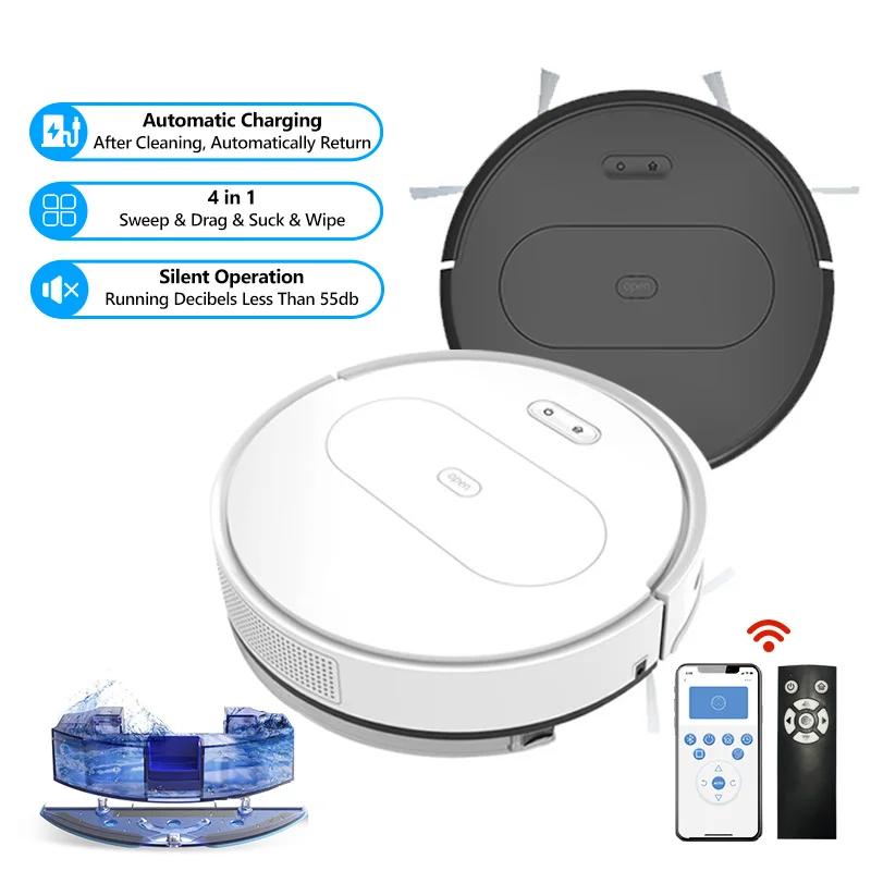 Smart Auto Reharge Robot Vacuum Cleaner 4 in 1 Sweep&Vacuuming&Mop&Wipe APP Remote Control Vacuum Cleaner With Docking Station
Smart Auto Reharge Robot Vacuum Cleaner 4 in 1 Sweep&Vacuuming&Mop&Wipe APP Remote Control Vacuum Cleaner With Docking Station