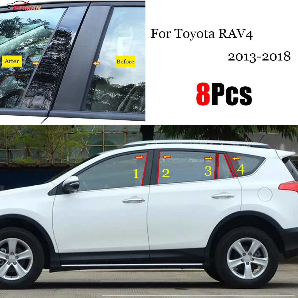 New Hot 8PCS Polished Pillar Posts Fit For Toyota RAV4 2013 - 2018 Window Trim Cover BC Column Sticker Accessories
New Hot 8PCS Polished Pillar Posts Fit For Toyota RAV4 2013 - 2018 Window Trim Cover BC Column Sticker Accessories