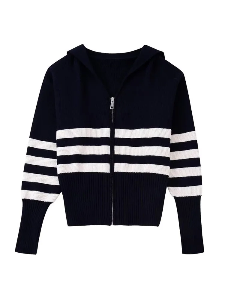 2022 Autumn Winter Women Knitting Cardigan Sweaters Sweet Striped Zipper Female Elegant Street Slim Sweater Clothing
2022 Autumn Winter Women Knitting Cardigan Sweaters Sweet Striped Zipper Female Elegant Street Slim Sweater Clothing