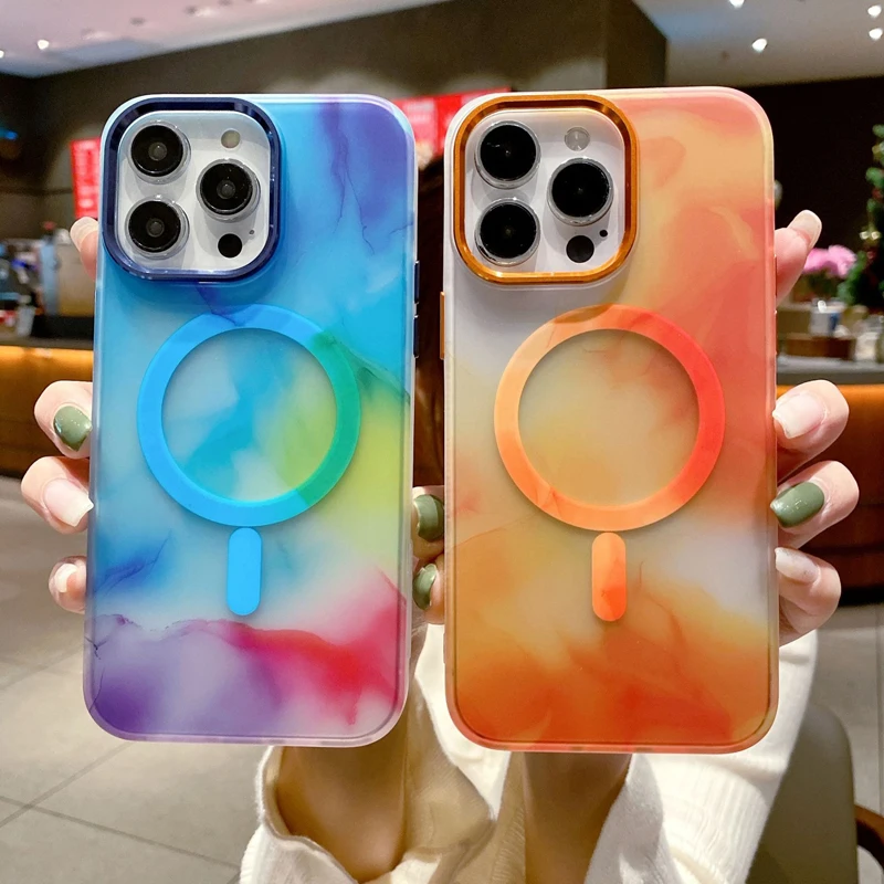Luxury Magsafe Wireless Charge Dazzling Colors Pattern Phone Case For iPhone 11 12 13 14 15 Pro Max Plus Magnetic Silicone Cover
Luxury Magsafe Wireless Charge Dazzling Colors Pattern Phone Case For iPhone 11 12 13 14 15 Pro Max Plus Magnetic Silicone Cover