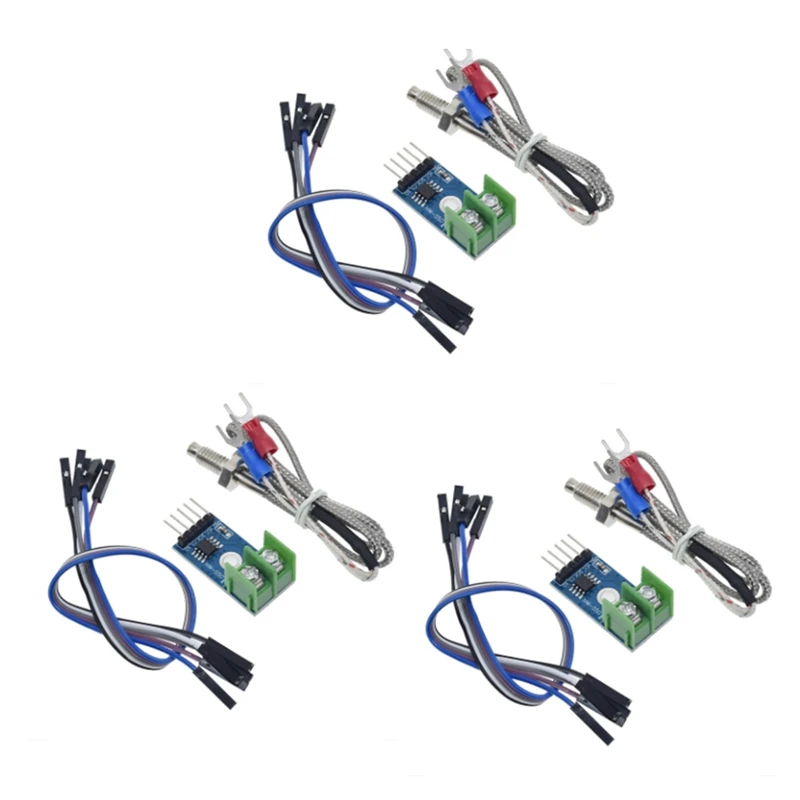 3Sets DC 5V MAX6675 Module +K Type Thermocouple Temperature Sensor M6 For Arduino Raspberry Pi 
3Sets DC 5V MAX6675 Module +K Type Thermocouple Temperature Sensor M6 For Arduino Raspberry Pi