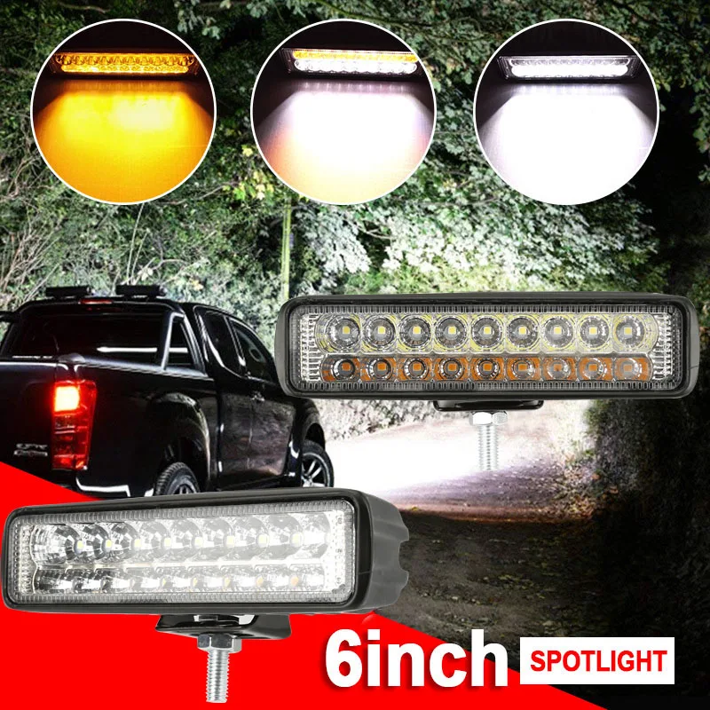 6 Inch 18 LED Work Light Bar Spotlight Driving Fog Lamp Dual Color White Car Light Spot 60W Fog Lamp Boat Trailer Car Styling
6 Inch 18 LED Work Light Bar Spotlight Driving Fog Lamp Dual Color White Car Light Spot 60W Fog Lamp Boat Trailer Car Styling