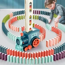 Electric Domino Train Building Stacking Blocks Automatic Laying Dominoes DIY Brick Early Educational Toy Gift for Children