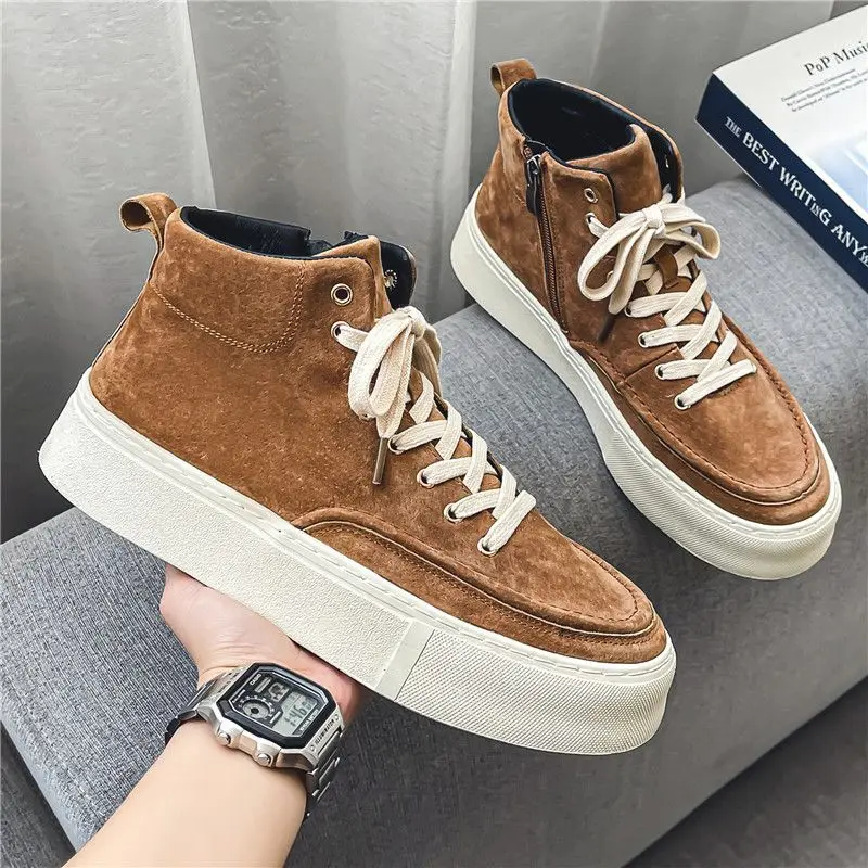 Autumn and Winter Men's Shoes 2023 New Brushed Leather High Top Board Shoes Fashion Versatile Thick Sole Casual Shoes
Autumn and Winter Men's Shoes 2023 New Brushed Leather High Top Board Shoes Fashion Versatile Thick Sole Casual Shoes