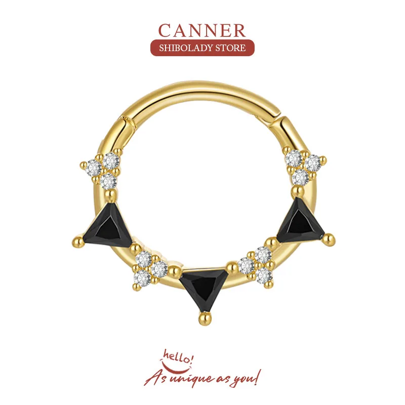 CANNER 1Pc Triangular Zircon 925 Sterling Silver Earring For Women Hoop Earrings Piercing Black Aros Fine Jewelry Wedding Party
CANNER 1Pc Triangular Zircon 925 Sterling Silver Earring For Women Hoop Earrings Piercing Black Aros Fine Jewelry Wedding Party