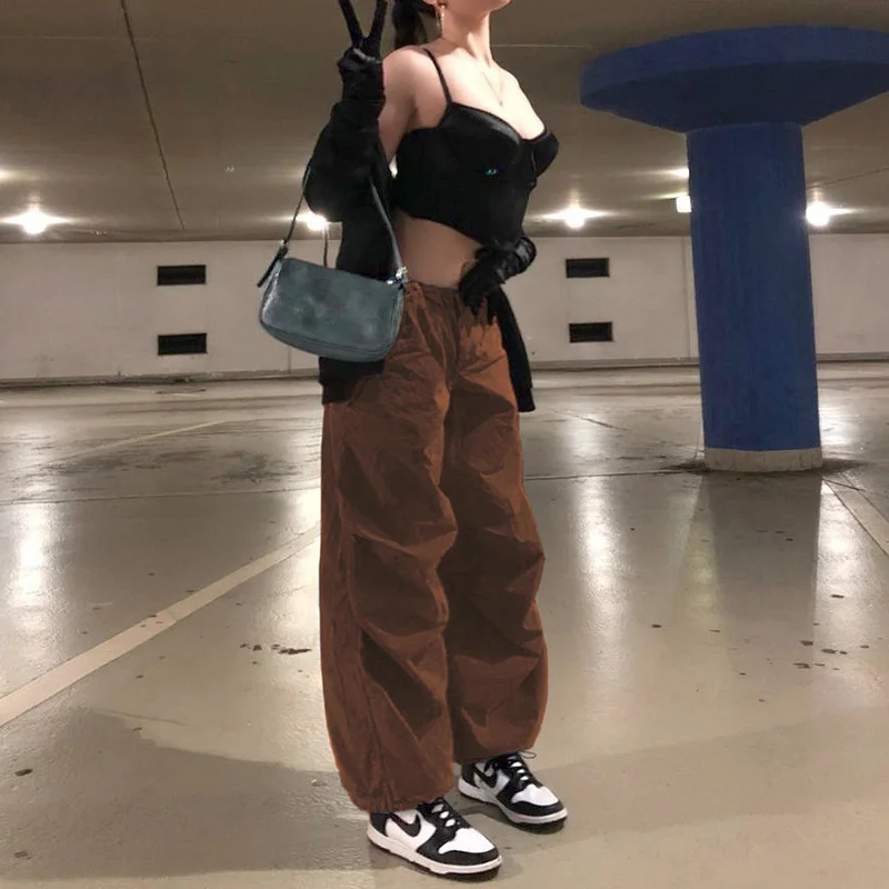 Loose Solid Casual Trousers Women Drawstring Wide Low Waist Joggers Streetwear Baggy Pants Sweatpants Hippie Female Cargo
Loose Solid Casual Trousers Women Drawstring Wide Low Waist Joggers Streetwear Baggy Pants Sweatpants Hippie Female Cargo