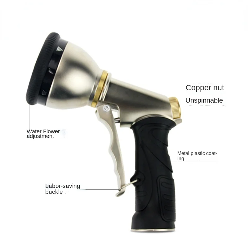 Electroplating Full Metal Multi-Function Shower Head Water Gun Tuhao Gold 9 Function High Pressure Car Washing Gun
Electroplating Full Metal Multi-Function Shower Head Water Gun Tuhao Gold 9 Function High Pressure Car Washing Gun