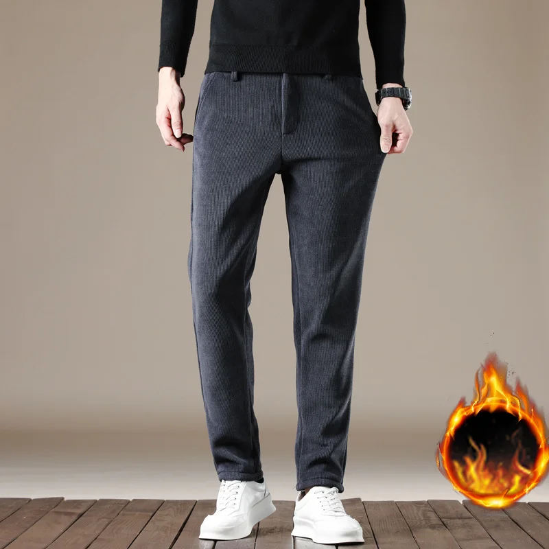 High-end Thickened Corduroy Trousers Autumn Winter Waffle Slim Body Long Casual Pants Men Fleecy Warm Pant Man
High-end Thickened Corduroy Trousers Autumn Winter Waffle Slim Body Long Casual Pants Men Fleecy Warm Pant Man