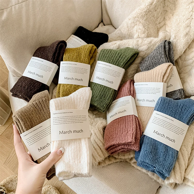 1Pair Winter Warm Women Socks Thicken Wool Socks Solid Color Casual Middle Tube Socks Soft Warm Socks Cashmere Thermal Socks
1Pair Winter Warm Women Socks Thicken Wool Socks Solid Color Casual Middle Tube Socks Soft Warm Socks Cashmere Thermal Socks