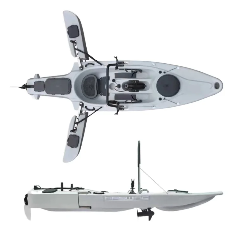 Single canoe plastic with 40 pounds of electric propulsion accessories, fishing boats ship canoeing hard bottom luxurious way 
Single canoe plastic with 40 pounds of electric propulsion accessories, fishing boats ship canoeing hard bottom luxurious way