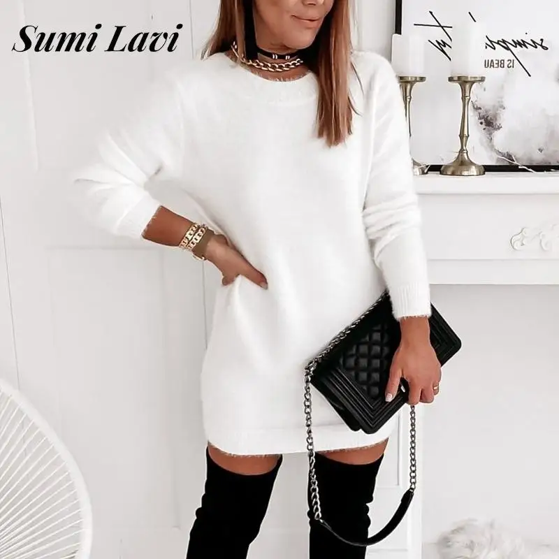 Women Casual Lace Patchwork Pullover Dress Sexy White Long Sleeve Back Hollow Mini Dress Fashion O Neck Plush Knit Sweater Dress
Women Casual Lace Patchwork Pullover Dress Sexy White Long Sleeve Back Hollow Mini Dress Fashion O Neck Plush Knit Sweater Dress
