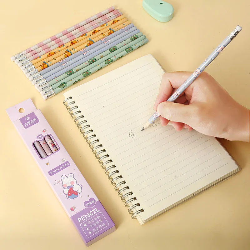 10Pcs/box Cute Pencils with Rabbit Pattern Korean Stationery Supplies for School Students Writing Pencils
10Pcs/box Cute Pencils with Rabbit Pattern Korean Stationery Supplies for School Students Writing Pencils