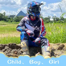 Motocross Jersey and Pants child childrens clothing big boy girl kid Motorcycle racing suit gear set Breathable TEAM MTB DH