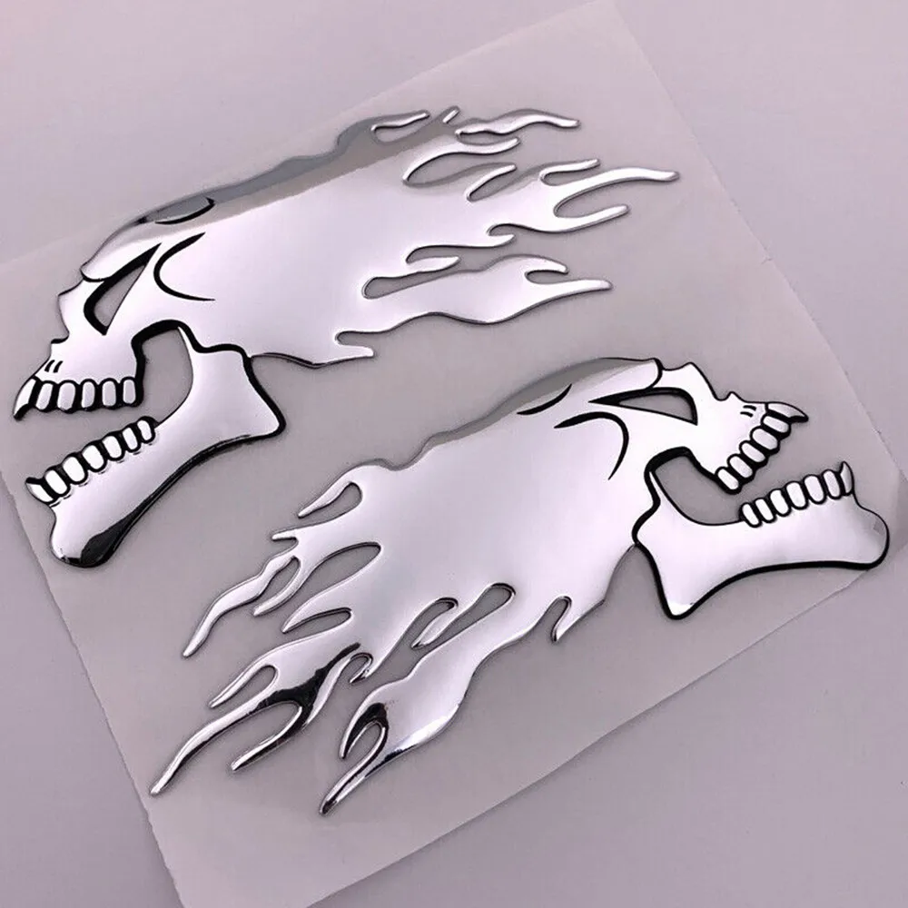 2PCS Car Halloween 3D Silver Chrome Ghost Skull Head Auto Car Sticker Car Styling Decoration Emblem Decals Stickers
2PCS Car Halloween 3D Silver Chrome Ghost Skull Head Auto Car Sticker Car Styling Decoration Emblem Decals Stickers