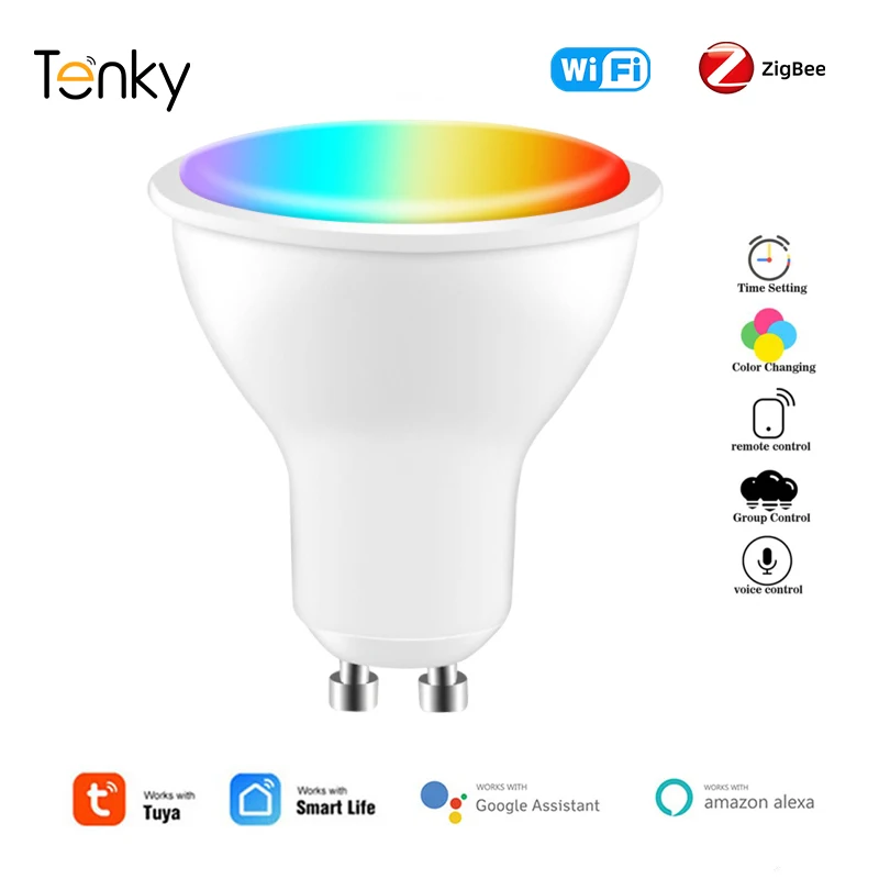 Tuya GU10 WiFi/Zigbee Smart Light Bulb Spotlight RGB+CCT 5W Dimmable LED Light Bulb Voice Control With Alexa Google Home
Tuya GU10 WiFi/Zigbee Smart Light Bulb Spotlight RGB+CCT 5W Dimmable LED Light Bulb Voice Control With Alexa Google Home