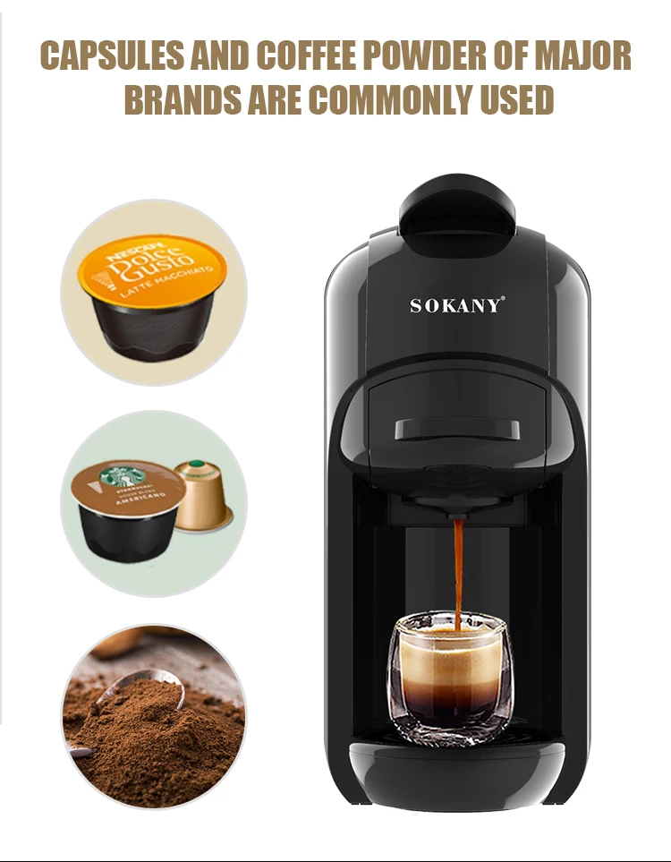 High Efficiency Espresso Coffee Machine Nespresso Dolce Gusto And Coffee Powder 19 Bar 1450w High Power Capsule Coffee Maker
High Efficiency Espresso Coffee Machine Nespresso Dolce Gusto And Coffee Powder 19 Bar 1450w High Power Capsule Coffee Maker
