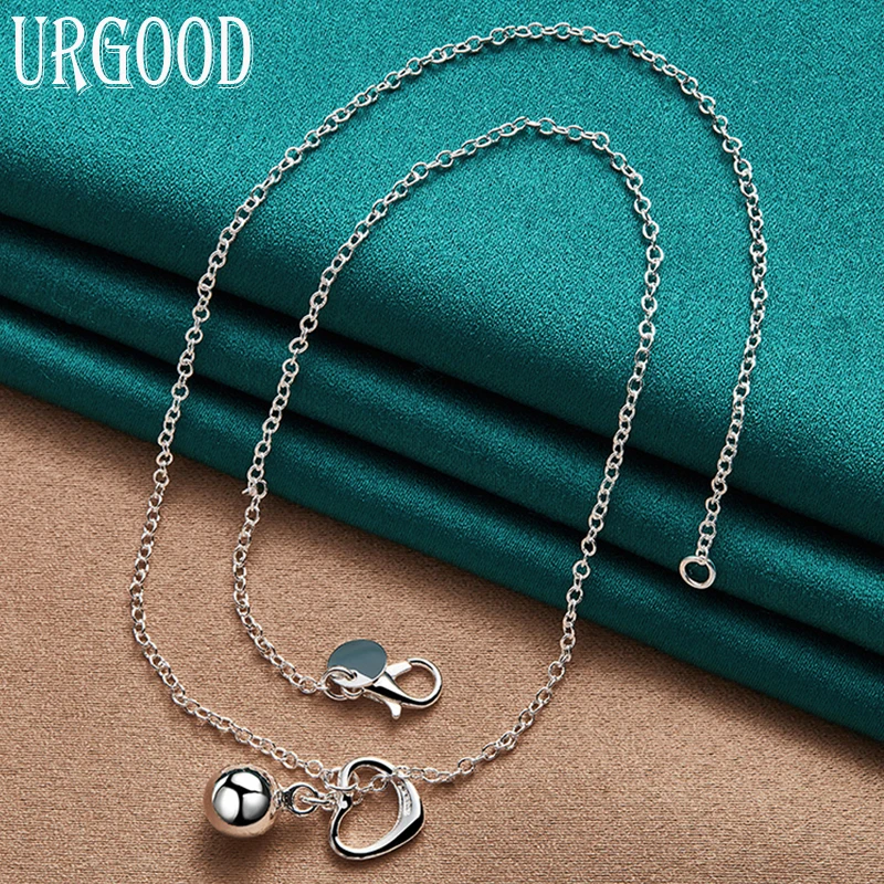925 Sterling Silver Love Heart Bead Pendant Necklace 18 Inch For Women Party Engagement Wedding Fashion Jewelry
925 Sterling Silver Love Heart Bead Pendant Necklace 18 Inch For Women Party Engagement Wedding Fashion Jewelry
