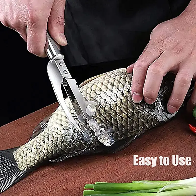 2 pcs 3 In 1 Stainless Steel Fish Scale Knife Sawtooth Peelers Cut/Scrape/Dig Maw Knife Scale Scraper Scraping Boning Filleting
2 pcs 3 In 1 Stainless Steel Fish Scale Knife Sawtooth Peelers Cut/Scrape/Dig Maw Knife Scale Scraper Scraping Boning Filleting