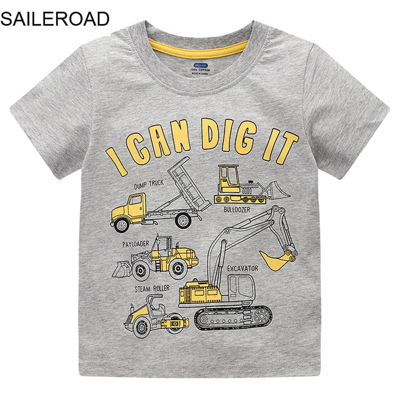 SAILEROAD Summer T Shirt Cotton Short Sleeve Cartoon Excavator T-Shirts Kids Tee Girls Tops Boys Children Clothes
SAILEROAD Summer T Shirt Cotton Short Sleeve Cartoon Excavator T-Shirts Kids Tee Girls Tops Boys Children Clothes