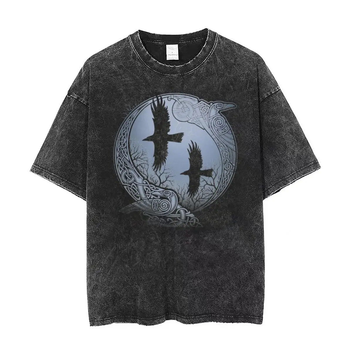 Viking Odin's Ravens T Shirt Hip Hop Washed Cotton Harajuku T-Shirts Retro for Men Women Tops Streetwear Summer Tees
Viking Odin's Ravens T Shirt Hip Hop Washed Cotton Harajuku T-Shirts Retro for Men Women Tops Streetwear Summer Tees