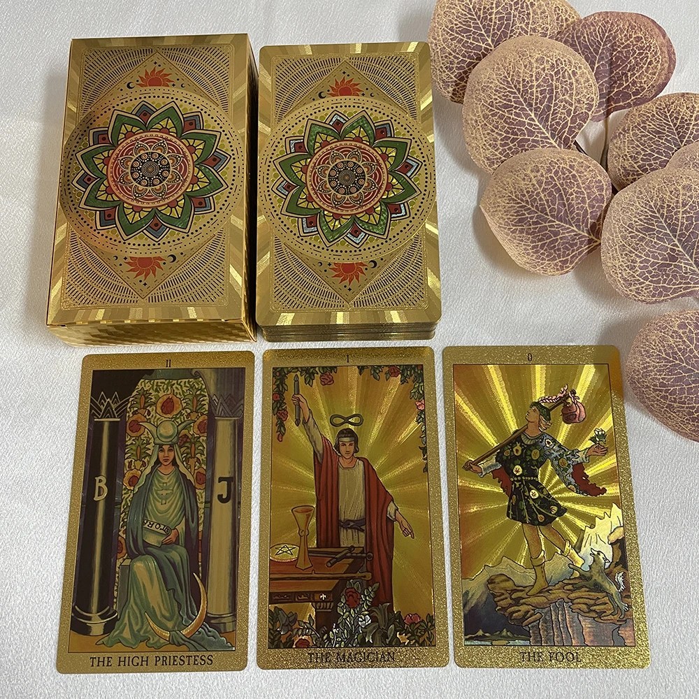 12x7cm Beautiful Sturdy Tarot Deck Bling Golden High Quality Classic English Version Runes Divination Taro Cards Toro
12x7cm Beautiful Sturdy Tarot Deck Bling Golden High Quality Classic English Version Runes Divination Taro Cards Toro