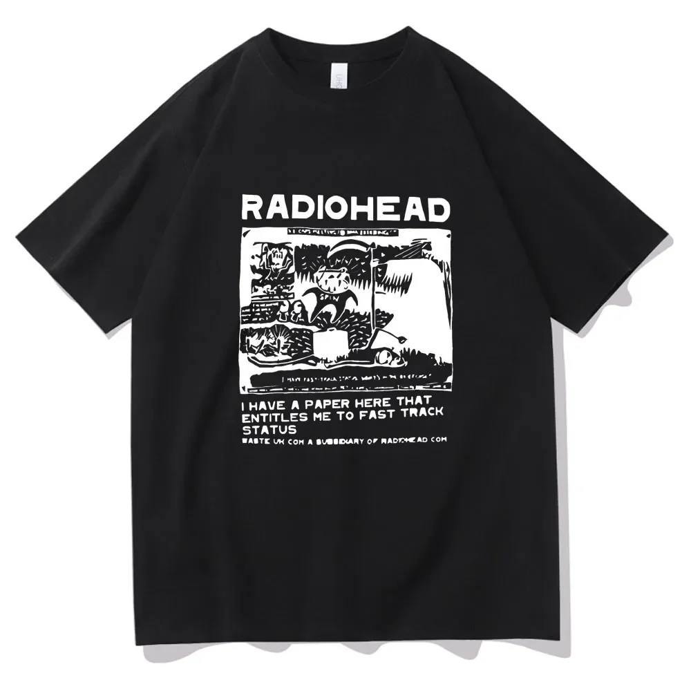 

Футболки радиоголовы для мужчин и женщин, уличная одежда с принтом Indie рок-группы, с круглым вырезом, футболка оверсайз из чистого хлопка