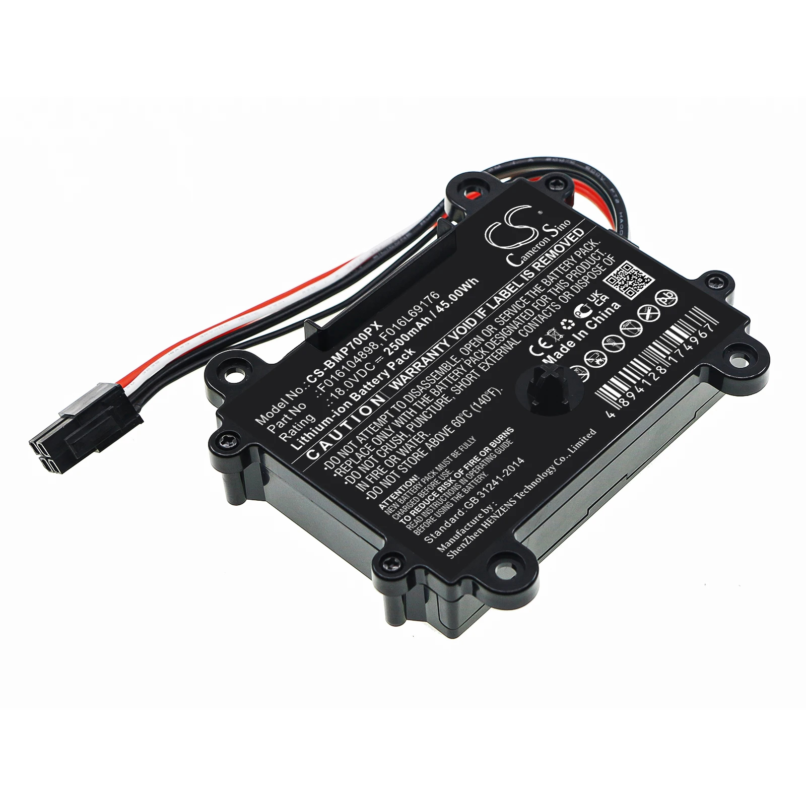 Сменный аккумулятор CS для Bosch F016104898, F016L69176 F016104898, F016L69176 2500 мАч/45,00 Вт-ч
Сменный аккумулятор CS для Bosch F016104898, F016L69176 F016104898, F016L69176 2500 мАч/45,00 Вт-ч