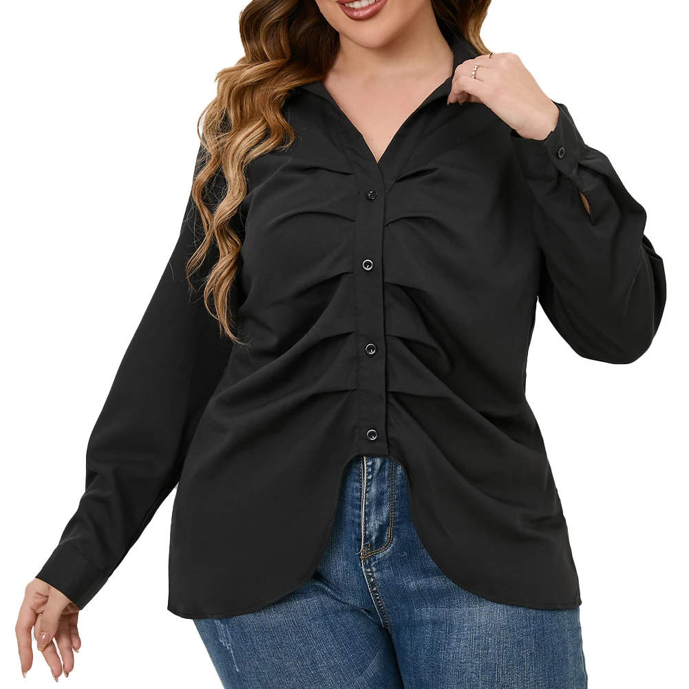 Plus Size Women Long Sleeve Collar Shirt Ladies Button Casual Solid Blouse Tops Pleated Button Cardigan Top L -4XL
Plus Size Women Long Sleeve Collar Shirt Ladies Button Casual Solid Blouse Tops Pleated Button Cardigan Top L -4XL