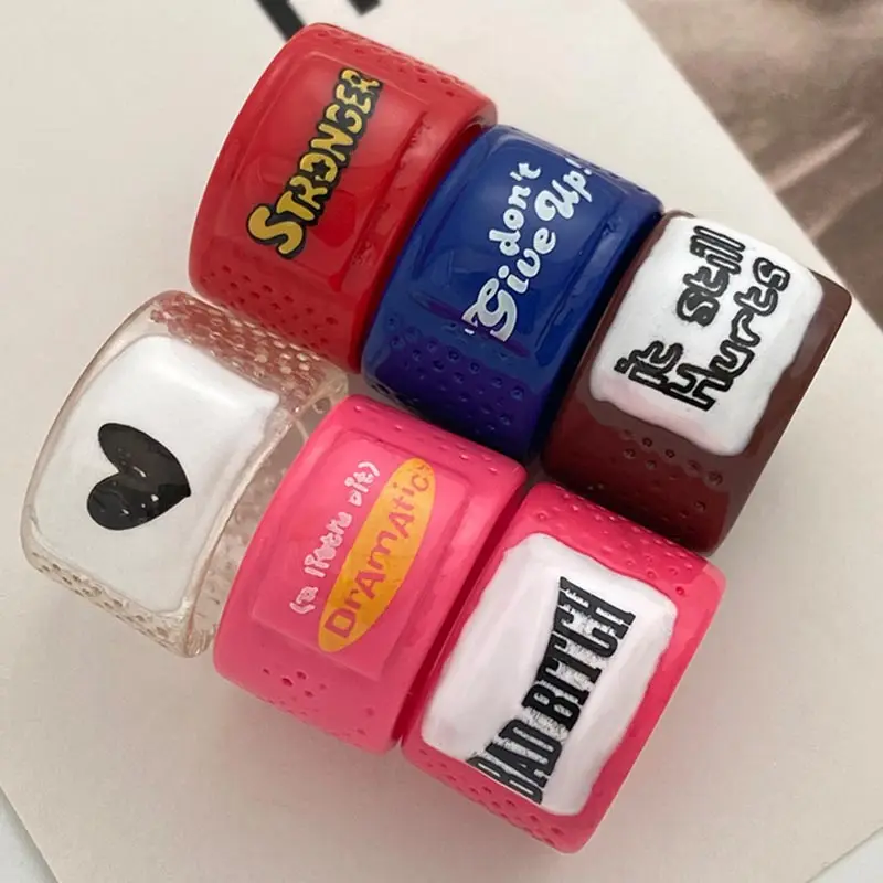 One Size Resin Rings for Women Girls Korean Style Ins Funny Heart Letter Ring Trendy Jewelry Accessories Gifts Dropshipping
One Size Resin Rings for Women Girls Korean Style Ins Funny Heart Letter Ring Trendy Jewelry Accessories Gifts Dropshipping