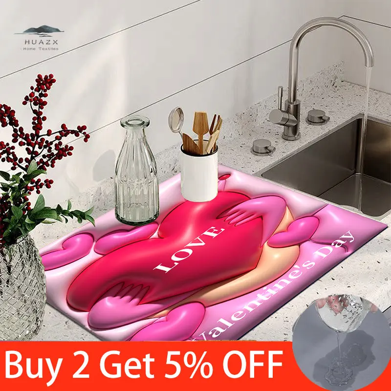 3D Expanded Love Dish Drying Mat Drain Pad for Kitchen Placemat Sink Countertop Bottle Super Absorbent Modern Home Decoration
3D Expanded Love Dish Drying Mat Drain Pad for Kitchen Placemat Sink Countertop Bottle Super Absorbent Modern Home Decoration