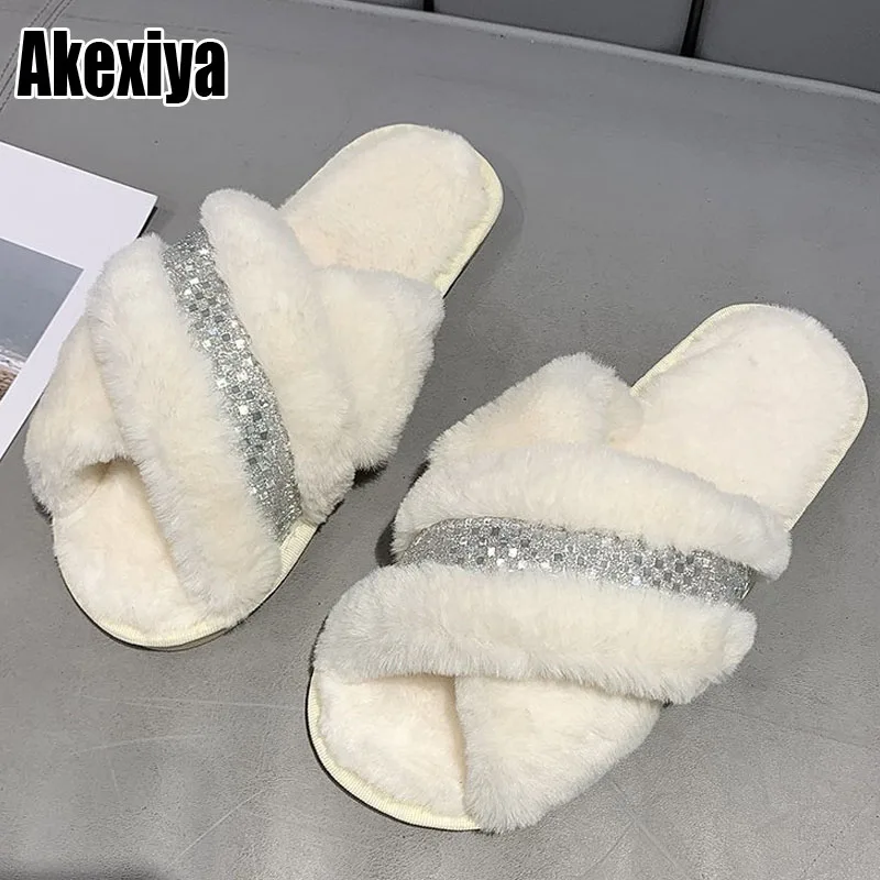 Winter Women House Slippers Faux Fur Fashion Warm Shoes Woman Slip on Flats Female Slides Black Pink cozy home furry slippers 
Winter Women House Slippers Faux Fur Fashion Warm Shoes Woman Slip on Flats Female Slides Black Pink cozy home furry slippers